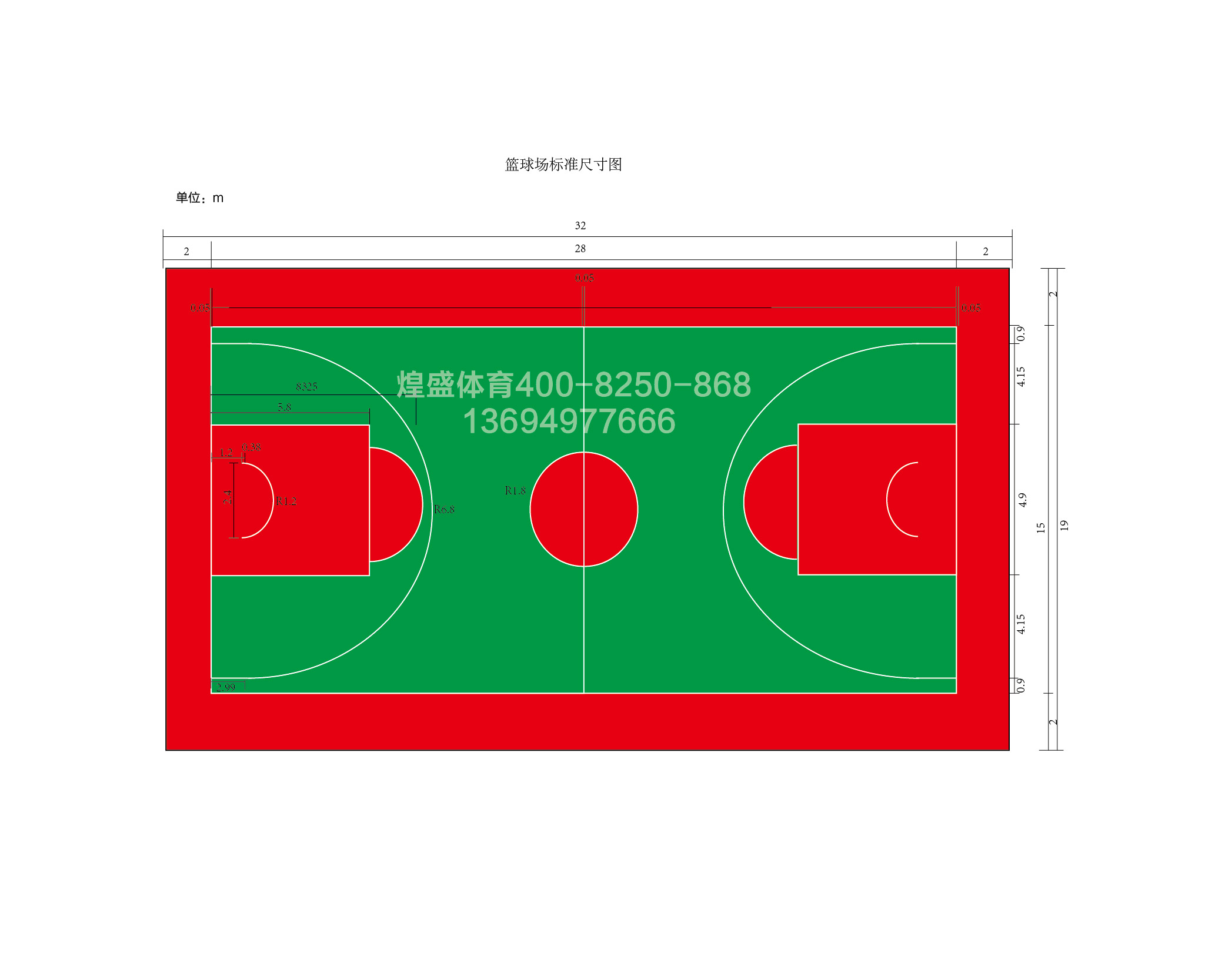 各類塑膠球場尺寸